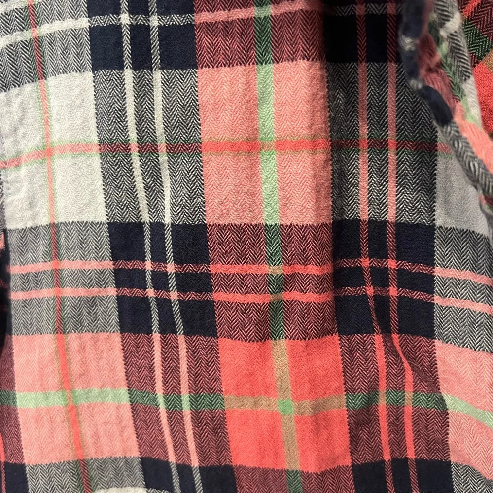 J. Crew Women’s Popover Top Plaid Long Sleeve Half Button Front Size Small EUC